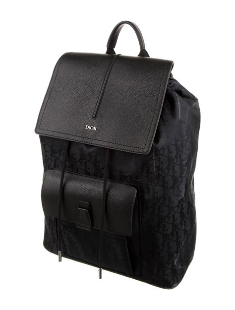 dior backpack black|Dior oblique backpack.